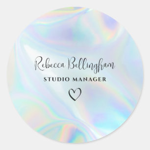 Sticker Rond Propriétaire d'entreprise moderne Holographie pers