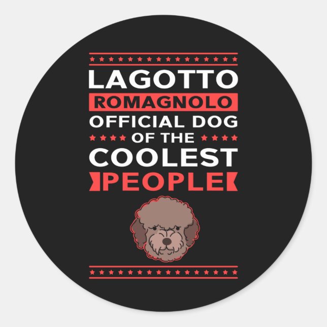 Sticker Rond Propriétaire du chien Lagotto Romagnolo (Devant)