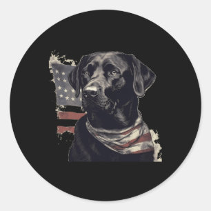 Sticker Rond Propriétaire du laboratoire américain de drapeaux