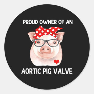 Sticker Rond Propriétaire fière d'une maladie cardiaque valvula
