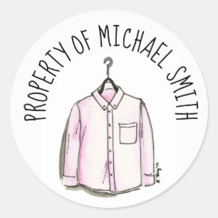 Sticker Rond Propriété de la garde-robe Mode chemise élégante h