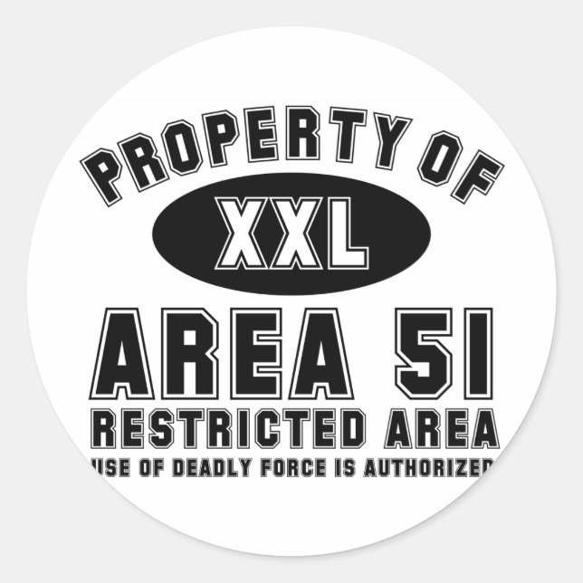 Sticker Rond Propriété de la zone 51 (Devant)