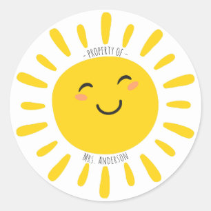Sticker Rond Propriété de l'enseignant Sunshine