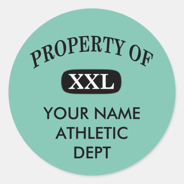 Sticker Rond Propriété de XXL Votre nom (Devant)