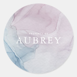 Sticker Rond Propriété d'impression Abstraite de avec nom