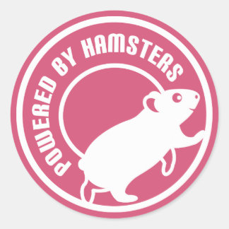 Sticker Rond Propulsé par Hamsters