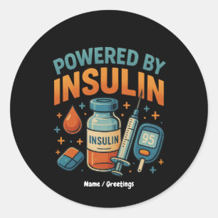 Sticker Rond Propulsé par Insuline Diabète Sensibilisation Cita