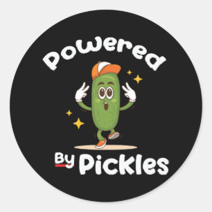 Sticker Rond Propulsé par Pickles Nourriture Pickle Drôle