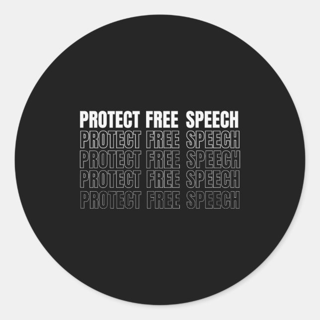 Sticker Rond Protect Speech Men Women  (Devant)