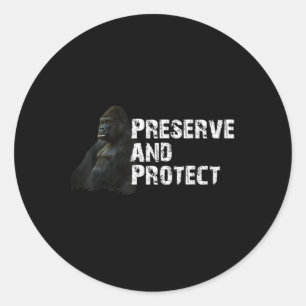 Sticker Rond Protection De l'environnement des gorilles de mont