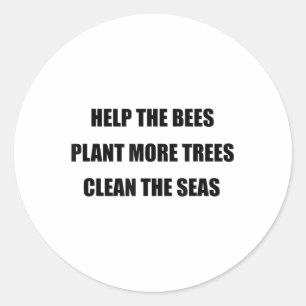 Sticker Rond Protection de l'environnement - Sauvez Les Abeille