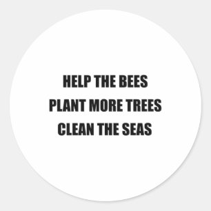 Sticker Rond Protection de l'environnement - Sauvez Les Abeille