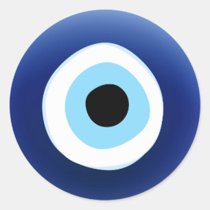 Sticker Rond Protection des yeux diaboliques méditerranéens