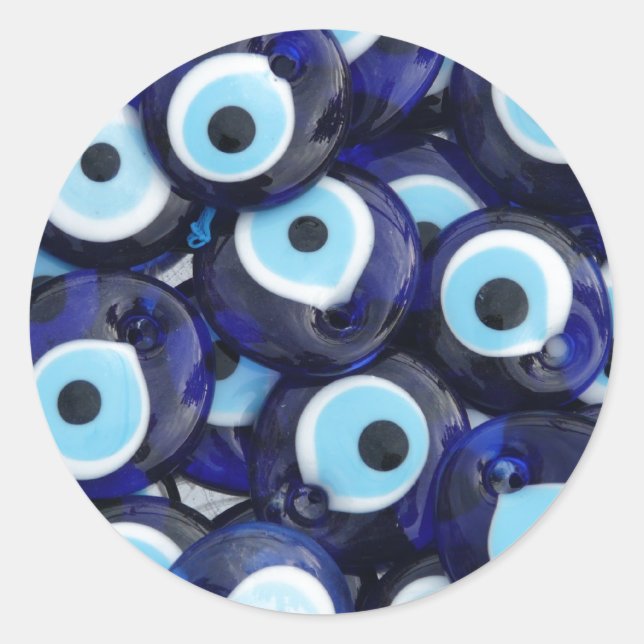 Sticker Rond Protection des yeux mal Talisman Amulets (Devant)