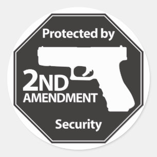 Sticker Rond Protégé par 2ème amendement