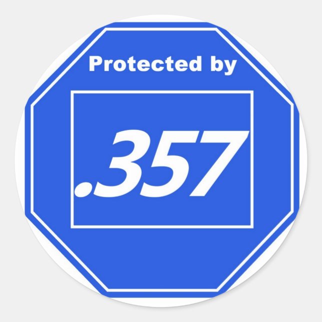 Sticker Rond Protégé par 357 (Devant)