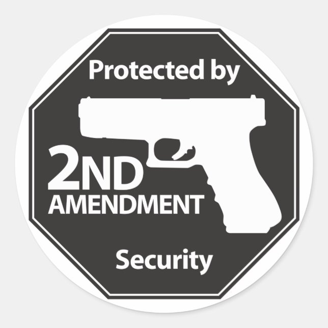 Sticker Rond Protégé par le 2e amendement (Devant)