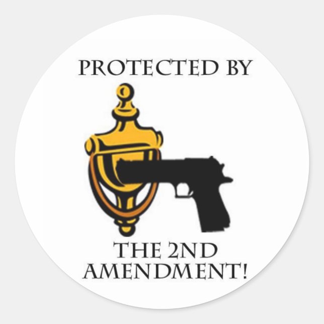 Sticker Rond Protégé par le 2ème Amendement (Devant)