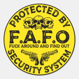 Sticker Rond Protégé par le système de sécurité FAFO