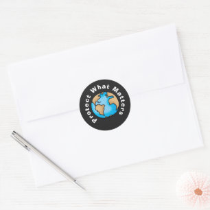 Sticker Rond Protéger ce qui compte Éco Terre Design