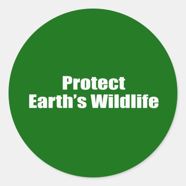 Sticker Rond Protéger la faune terrestre (Devant)