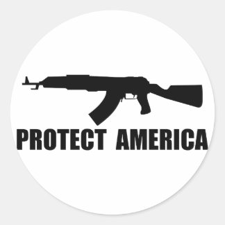 Sticker Rond Protéger l'autocollant américain