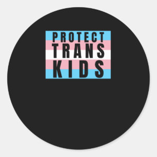 Sticker Rond Protéger l'autocollant Transgenre Pride pour les e