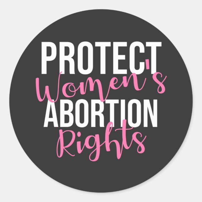 Sticker Rond Protéger les droits des femmes à l'avortement (Devant)