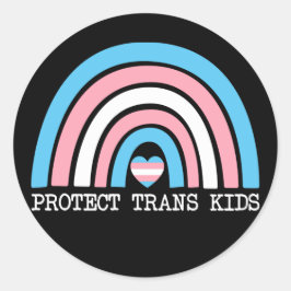 Sticker Rond Protéger les enfants trans