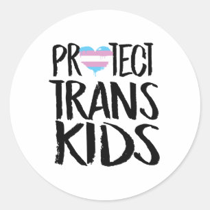 Sticker Rond Protéger les enfants trans
