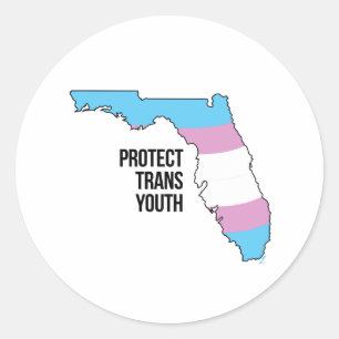 Sticker Rond Protéger les jeunes trans de Floride