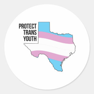 Sticker Rond Protéger les jeunes trans du Texas