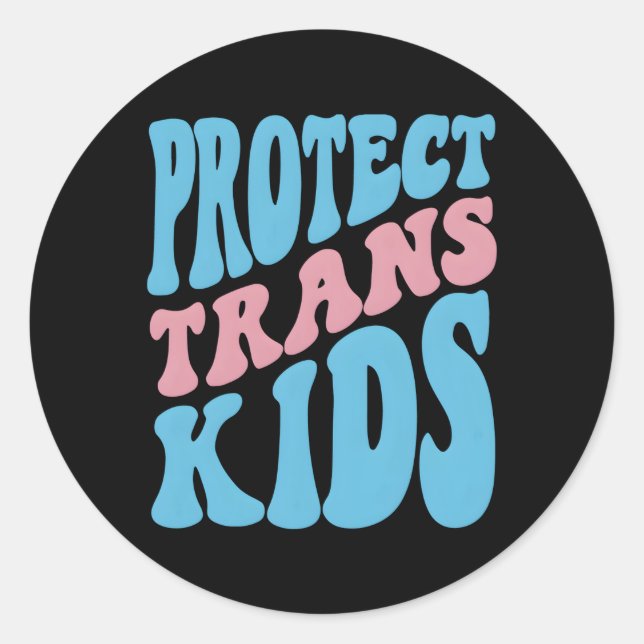 Sticker Rond Protéger L'Indicateur De Fierté Lgbtq Transgenre T (Devant)