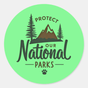 Sticker Rond Protéger nos parcs nationaux - Activiste de la nat