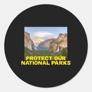 Sticker Rond Protéger nos parcs nationaux - Randonnée 