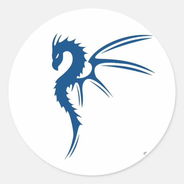Sticker Rond Prothero le dragon bleu (Devant)