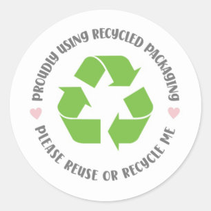 Sticker Rond proudly using recycled packaging shipping eco 