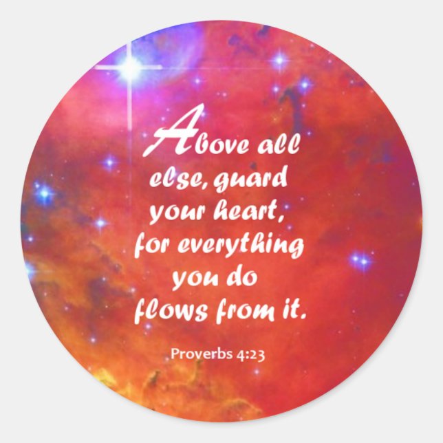 Sticker Rond Proverbes 4:23 (Devant)