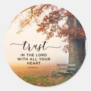 Sticker Rond Proverbs 3:5 Trust in the Lord with all your Heart