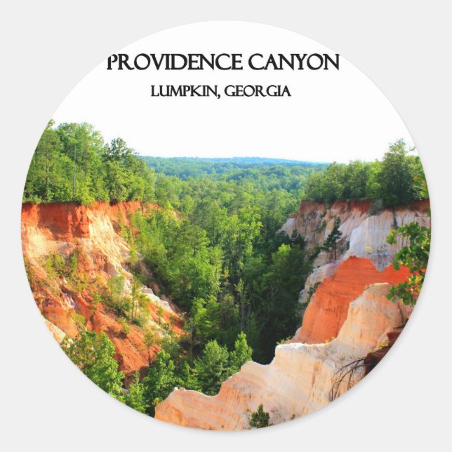 Sticker Rond PROVIDENCE CANYON - Lumpkin, Géorgie (Devant)