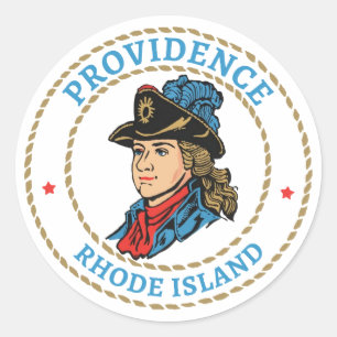 Sticker Rond Providence Rhode Island Colonial