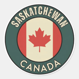 Sticker Rond Province de la Saskatchewan Canada