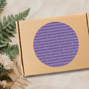 Sticker Rond Prune Pailleté Style Rayures Horizontales