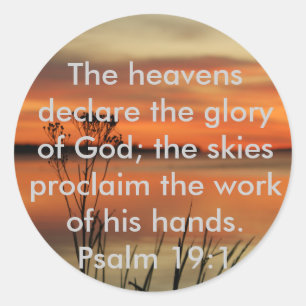 STICKER ROND PSALM 19:1 BIBLE SCRIPTURE HEAVENS DÉCLARER GLOIRE