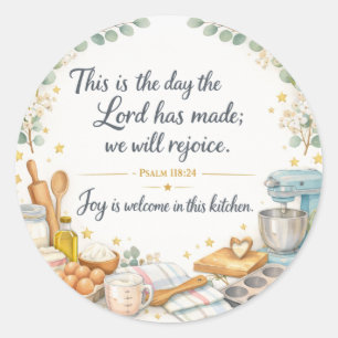 Sticker Rond Psaume 118:24 verset biblique, décoration juive me