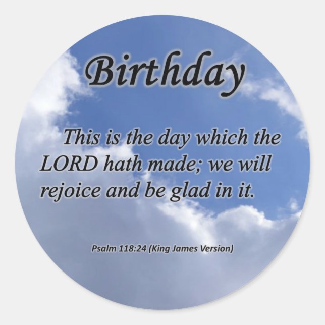 Sticker Rond Psaume d'anniversaire 118-24 (Devant)
