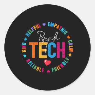 Sticker Rond Psych Tech Appréciation Week Psychiatric Technicia