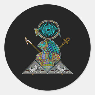 Sticker Rond Psychédélique ancienne égyptienne Sacré Géométrie 