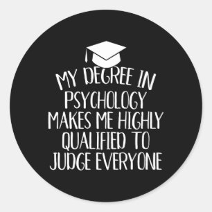 Sticker Rond Psychologie Diplôme majeur