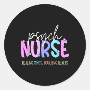 Sticker Rond Psychologie Infirmière Soins de guérison Toucher C